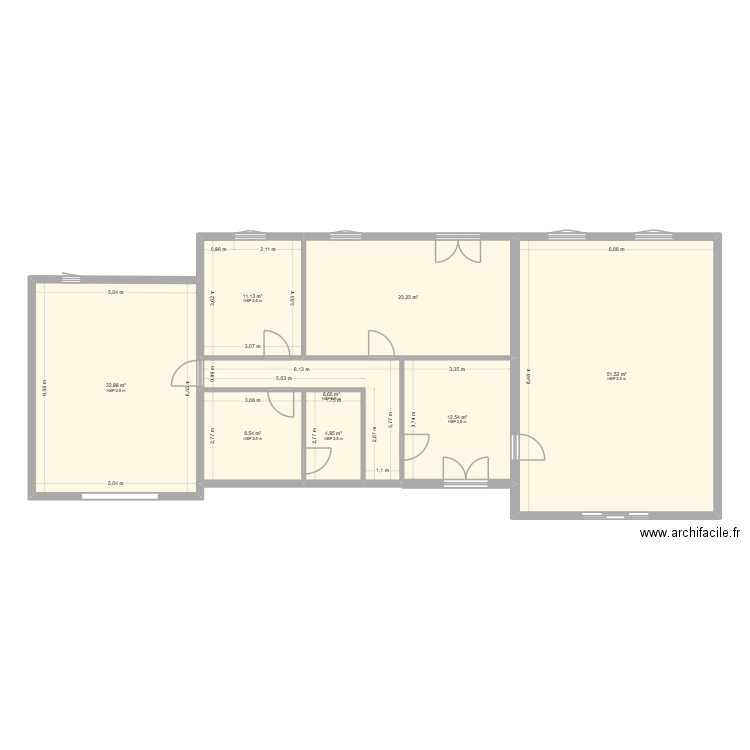 maison chaumot. Plan de 8 pièces et 153 m2