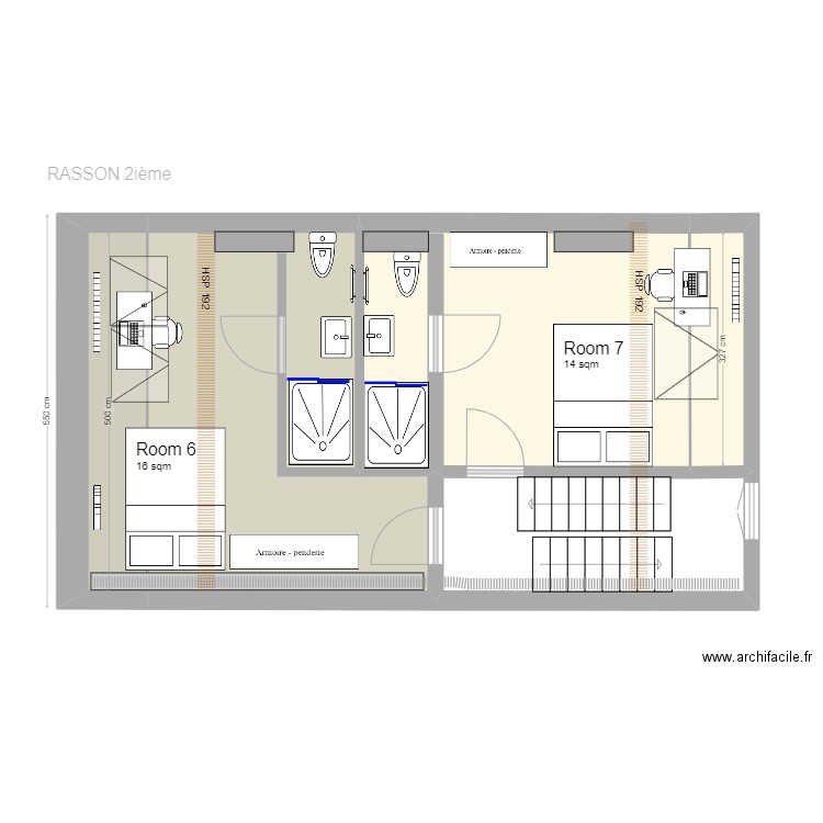 RASSON version House Map. Plan de 21 pièces et 247 m2