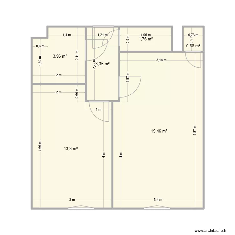 Plan logement. Plan de 6  et 42 m²