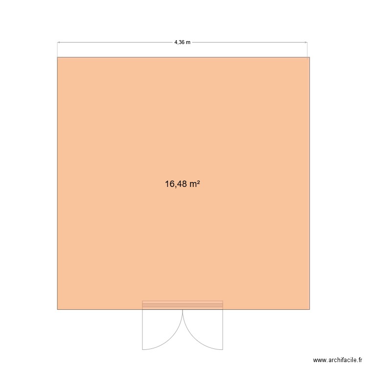abri de jardin. Plan de 1 pièce et 16 m2