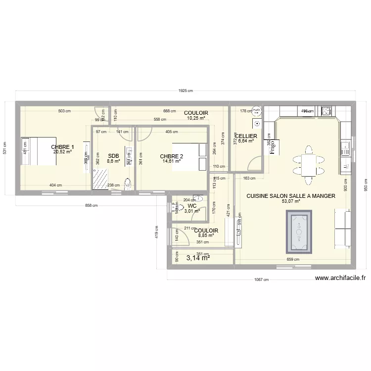ST GILLES 6. Plan de 9  et 129 m²