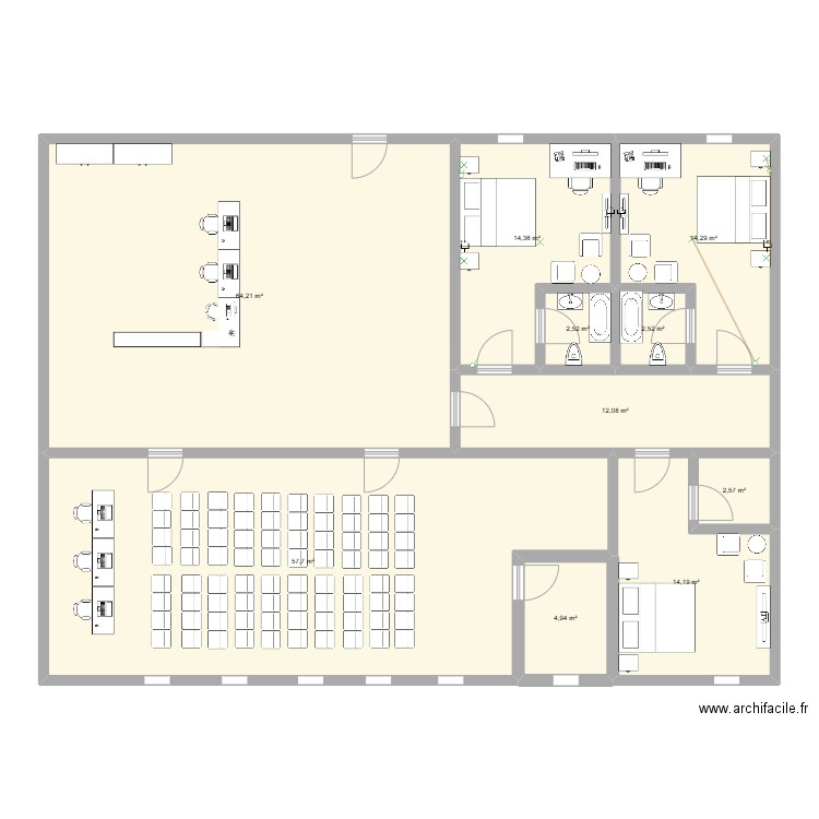 vince farrugio chantier 13. Plan de 10 pièces et 189 m2