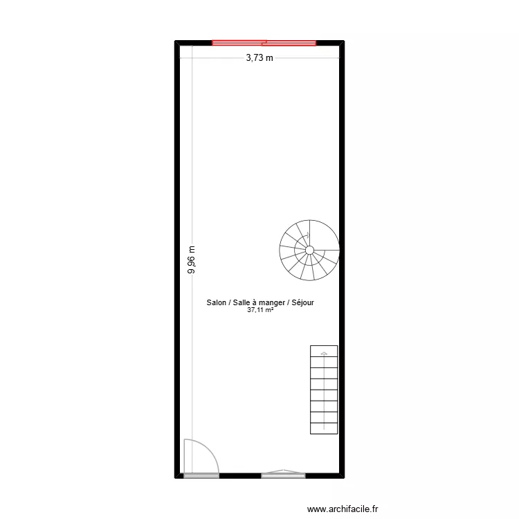 saidane rdc. Plan de 1  et 37 m²