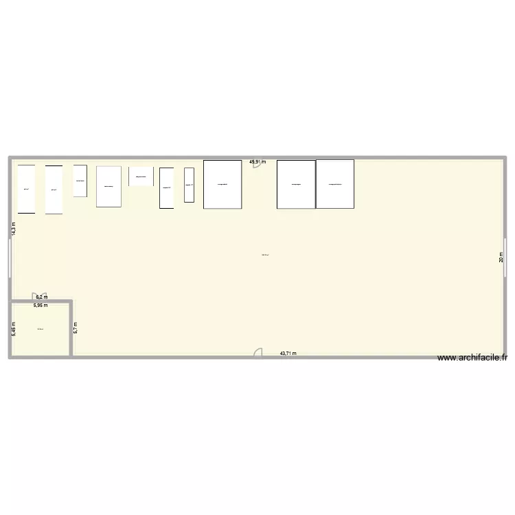 hangar. Plan de 2 pièces et 995 m² hangar. Plan de 2 pièces et 995 m²