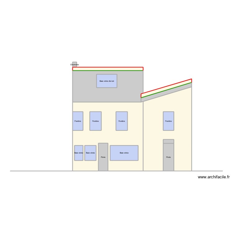 Fa&ccedil;ade. Plan de 0 pièce et 0 m2