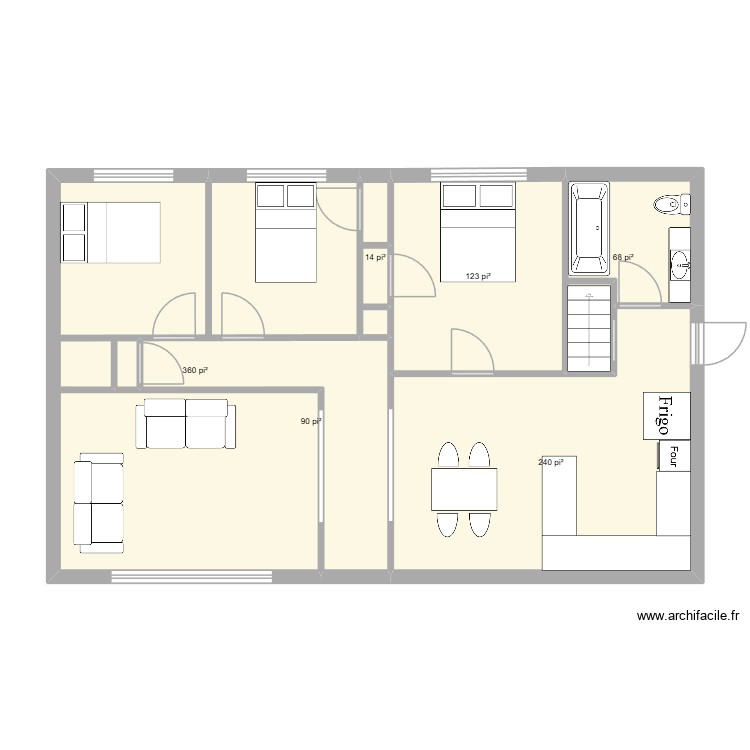 RDC Existant Patriotes. Plan de 0 pièce et 0 m2