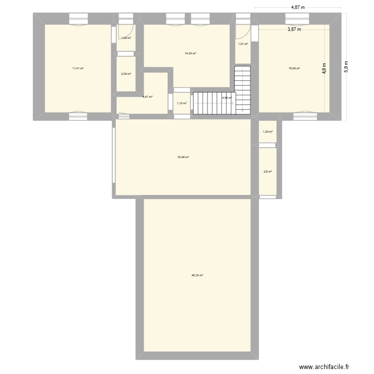 mairie rdc. Plan de 13 pièces et 149 m2