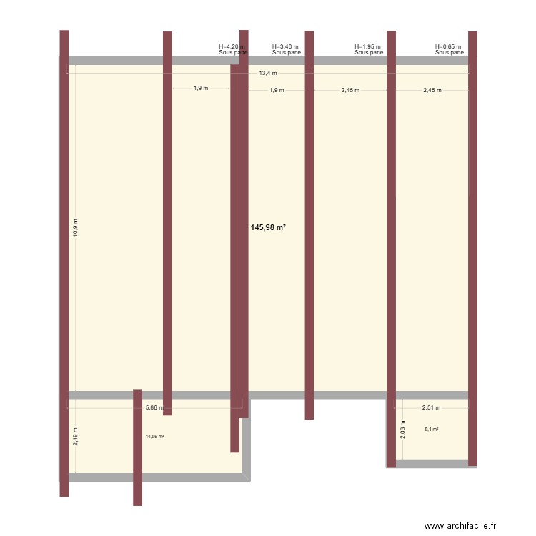 ONESIA - GRANGE BRUTE. Plan de 3 pièces et 166 m2