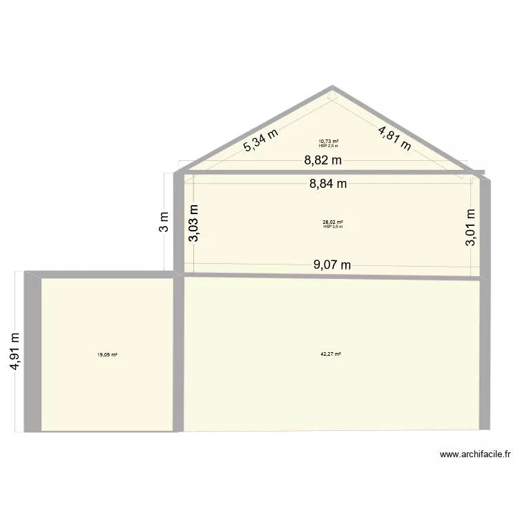 plan coupe cot&eacute; jardin. Plan de 