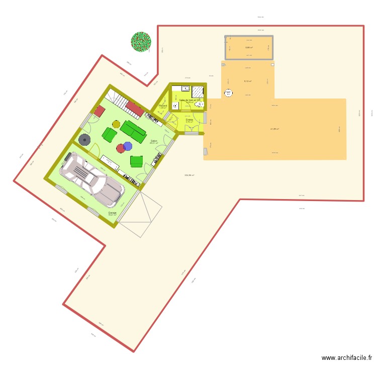 PLAN PC EXT (ENTREE - SDB - PLACARD) + PC GARAGE + SALON + ATELIER)N. Plan de 0 pièce et 0 m2