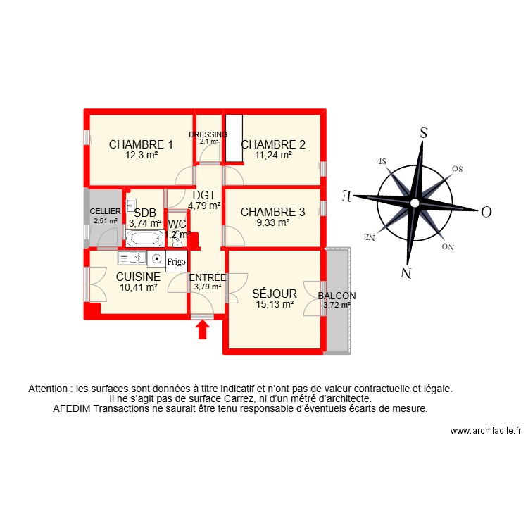 BI 28214-. Plan de 16 pièces et 99 m2
