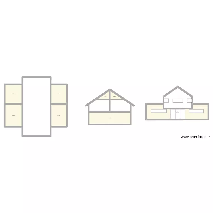 plan en 3d. Plan de 8  et 117 m²