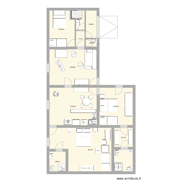 Saint Blaise. Plan de 11 pièces et 117 m2