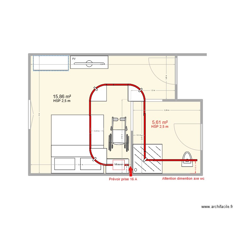 VERGNE. Plan de 2 pièces et 21 m2