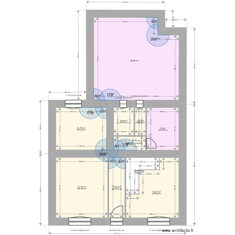 ML24005413. Plan de 15 pièces et 142 m2