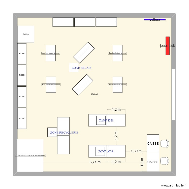 plan evenement GINKO 2. Plan de 1 pièce et 100 m2
