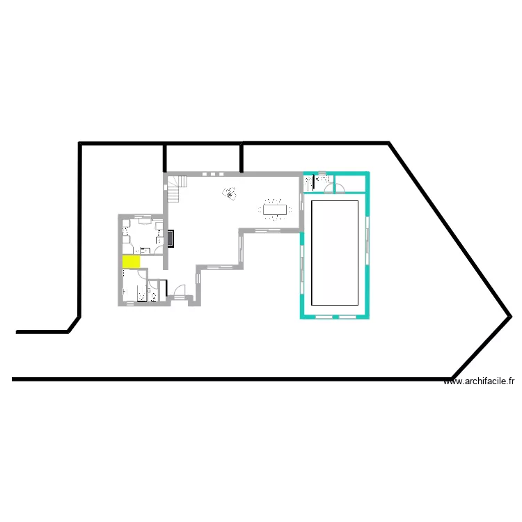 Saint Gratien BROM rez de chauss&eacute;e variante 2 piscine buanderi. Plan de 