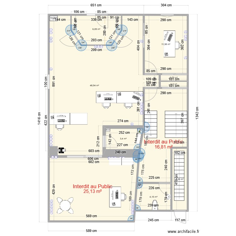 Perception. Plan de 3 pièces et 84 m2