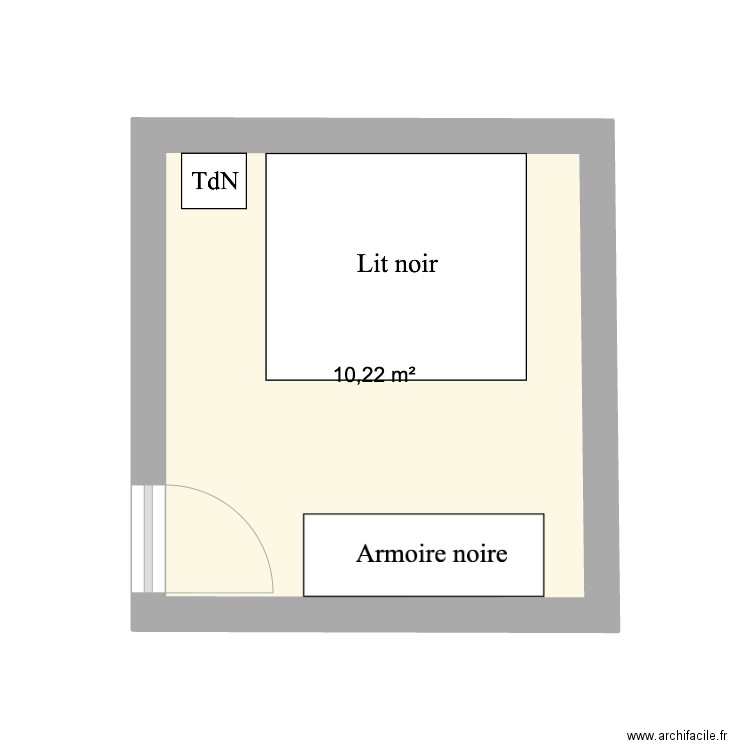 Chambre 1. Plan de 1 pièce et 10 m2