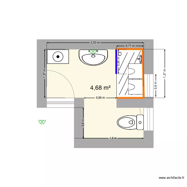 GAILLARD2 après travaux. Plan de 1 et 5 m² GAILLARD2 après travaux. Plan de 1 et 5 m²