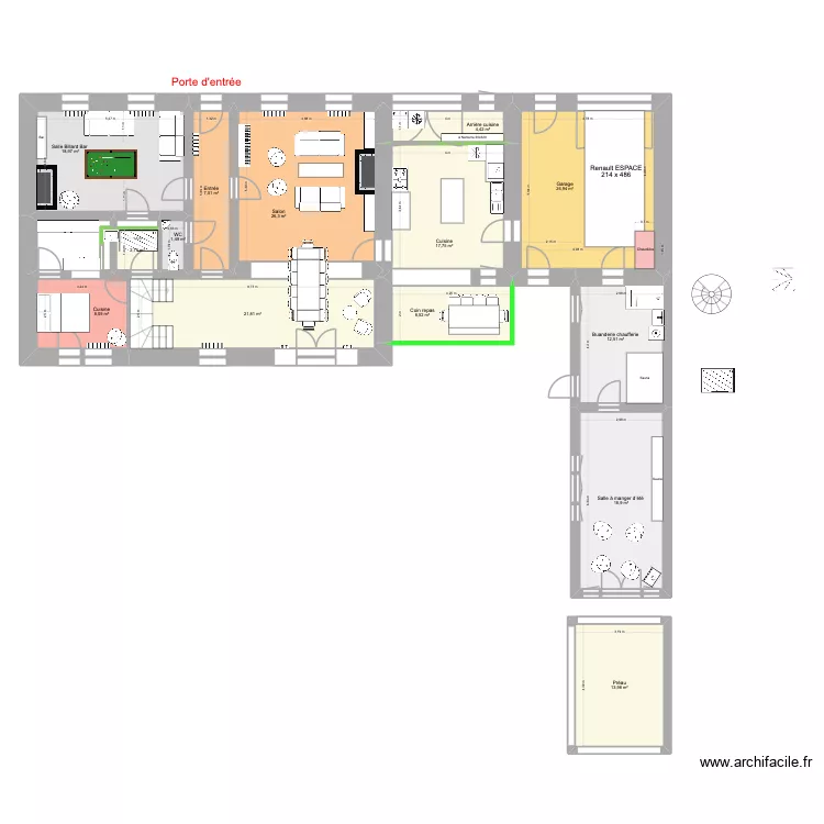 Morannes RDC evolution 2. Plan de 14  et 189 m²
