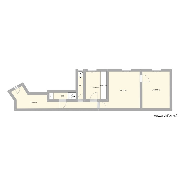 Plan OK. Plan de 6 pièces et 49 m2