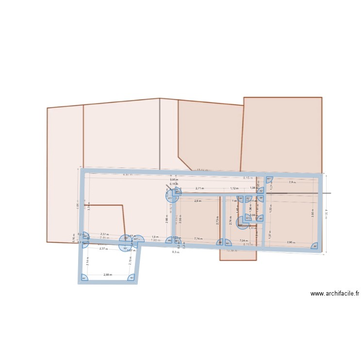 DUGAZON VILLA. Plan de 4 pièces et 54 m2