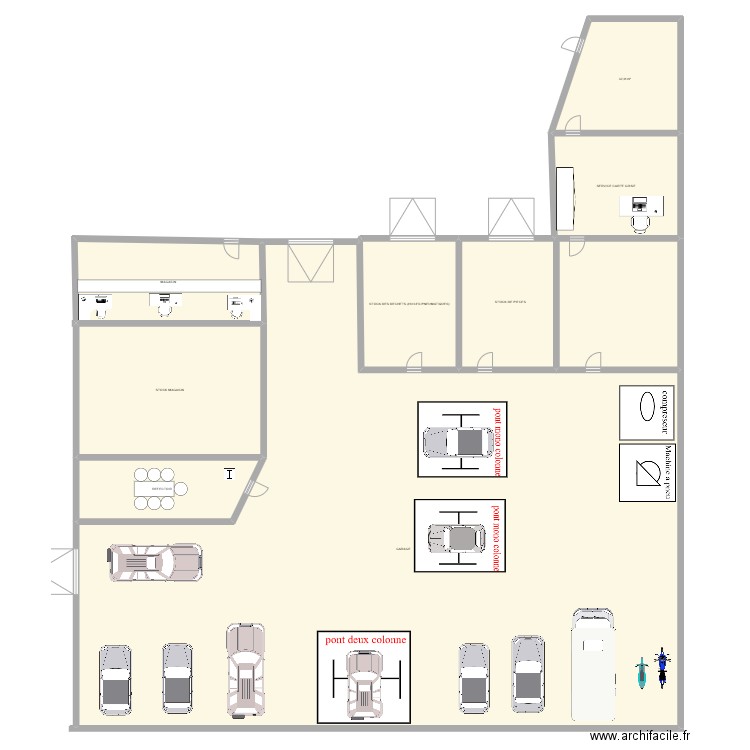 garage smg. Plan de 8 pièces et 856 m2