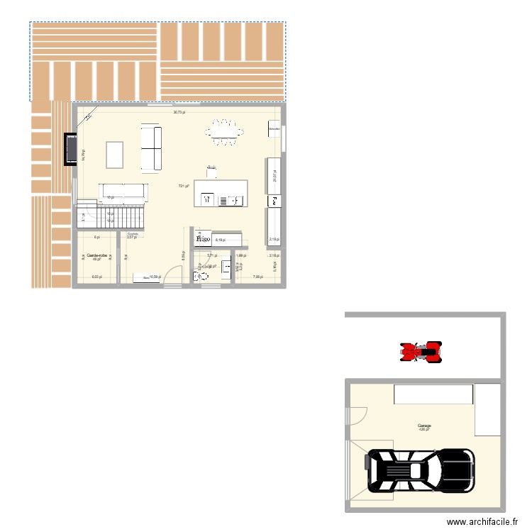 Lac Blanc 3. Plan de 4 pièces et 114 m2