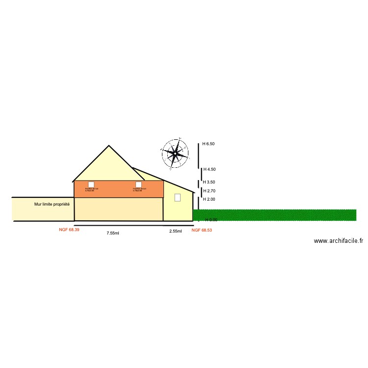 Facade OUEST                       Serbonnes. Plan de 0 pièce et 0 m2