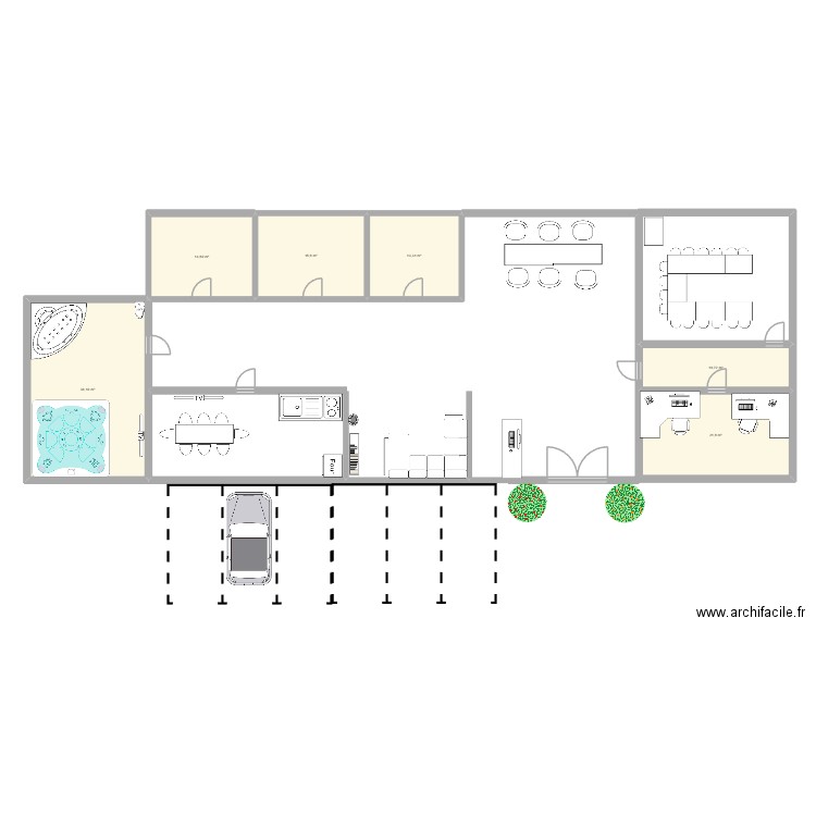 Institut. Plan de 6 pièces et 113 m2