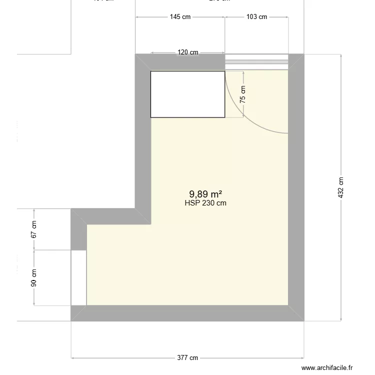 Dressing. Plan de 1 Pièce et 10 m² Dressing. Plan de 1 Pièce et 10 m²