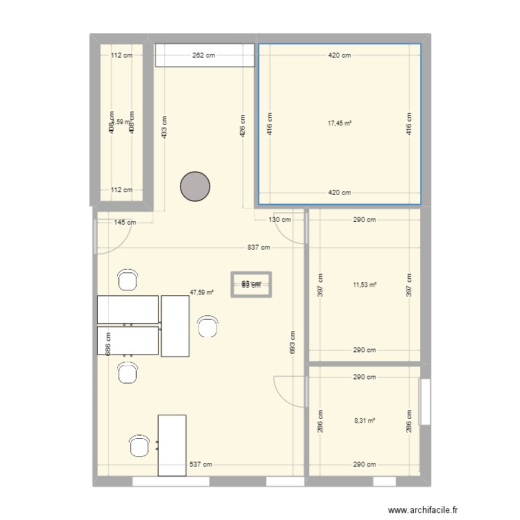 RICHARD V. Plan de 6 pièces et 91 m2