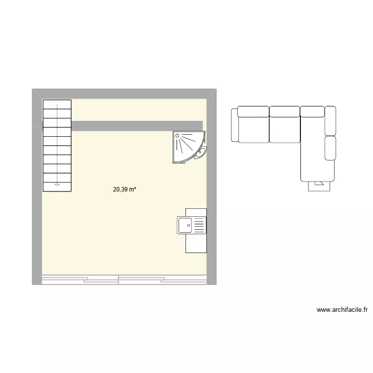 garages. Plan de 1  et 20 m²