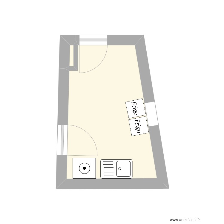 PLAN GARBE (AVANT). Plan de 2 pièces et 6 m2