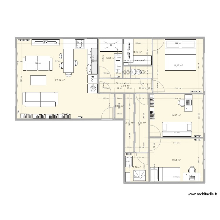 VINCECIL 6. Plan de 13 pièces et 79 m2