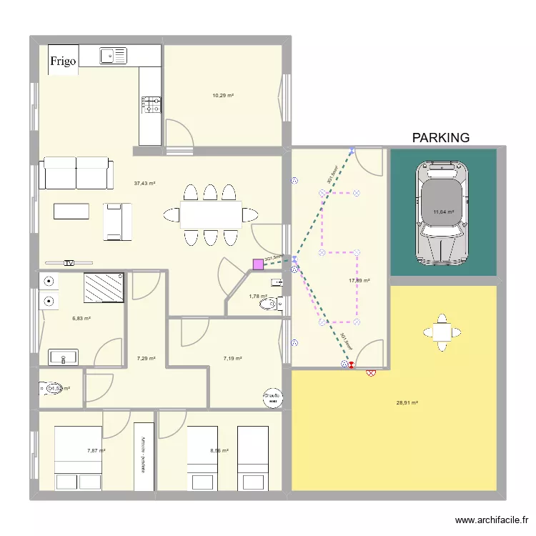 MORGANT MARYLINE Electricit&eacute;. Plan de 12  et 147 m²
