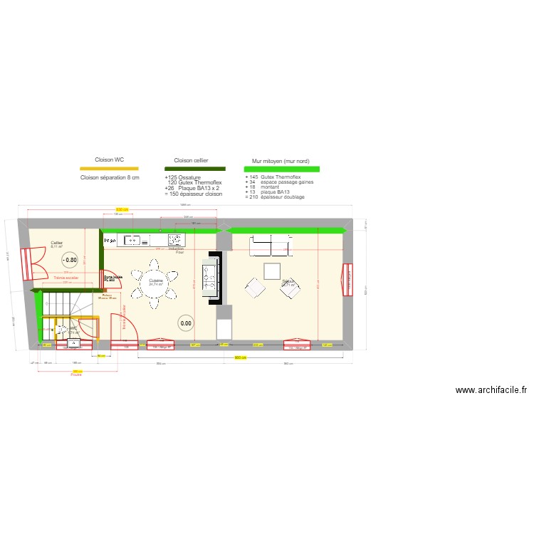 Membrey 22 - travaux. Plan de 32 pièces et 363 m2