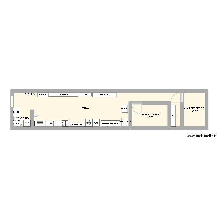 labo. Plan de 3 pièces et 41 m2