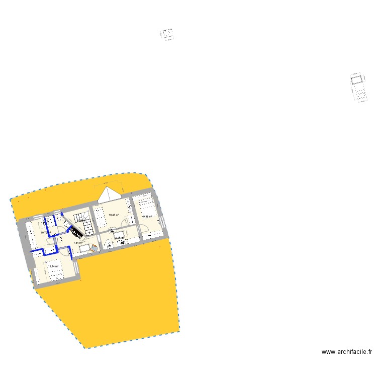 PRIEUX intérieur 1ER 4. Plan de 7 pièces et 61 m2