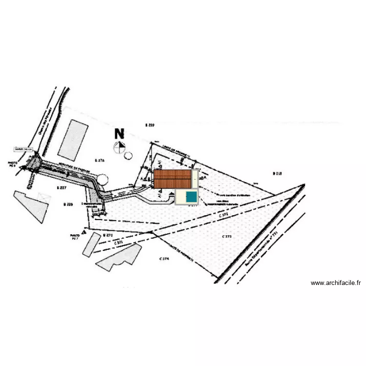 Plan de masse. Plan de 2  et 64 m²