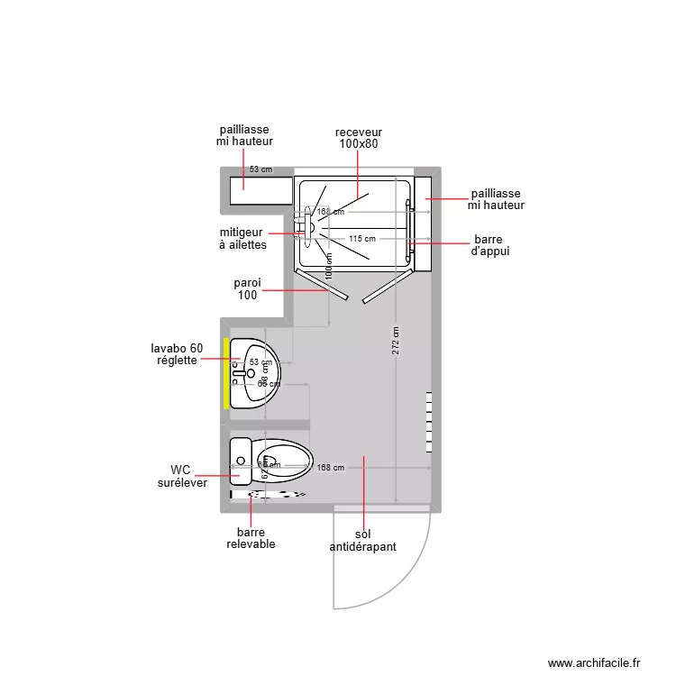 GHAROUI. Plan de 1  et 4 m²