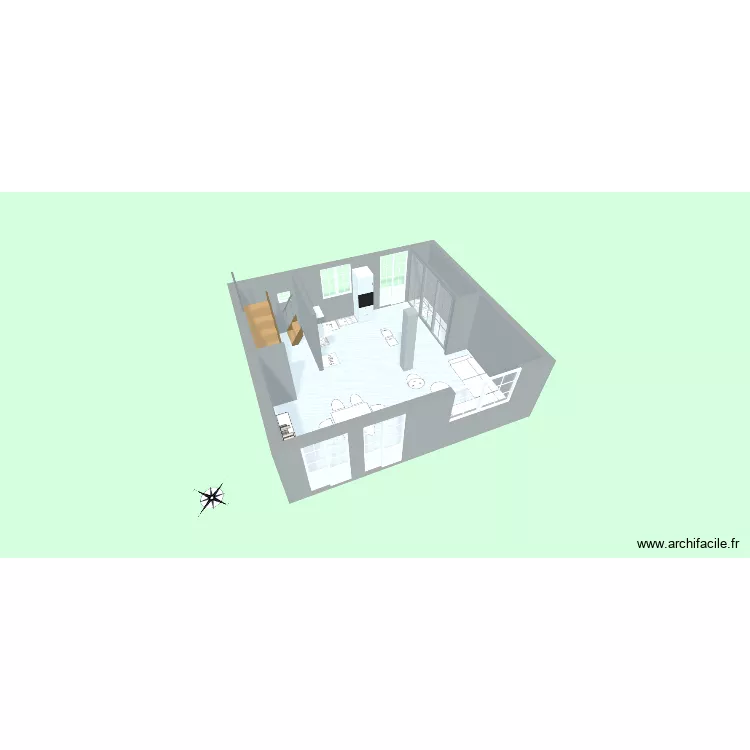 RDC Grand Large. Plan de 1  et 48 m²