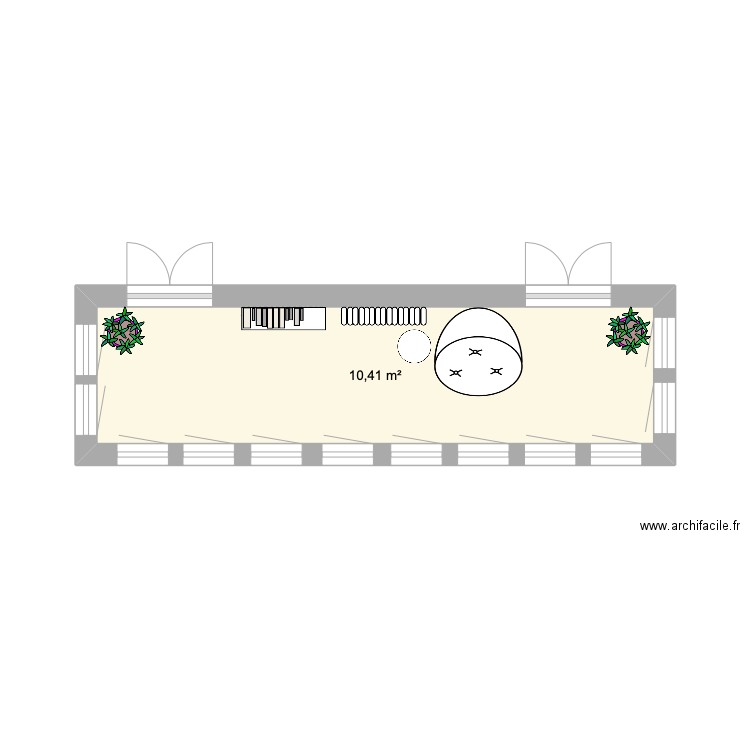 Véranda MT8. Plan de 1 pièce et 10 m2