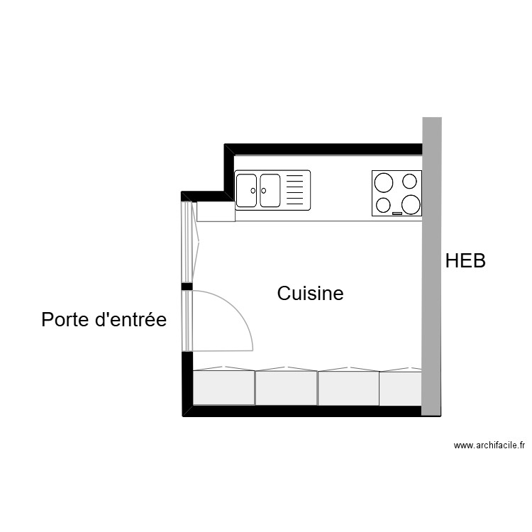 CACHAN1. Plan de 1 pièce et 36 m2