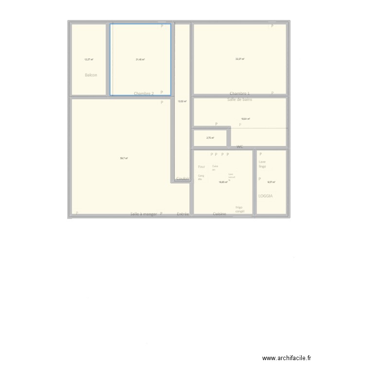 Aix en provence. Plan de 9 pièces et 188 m2