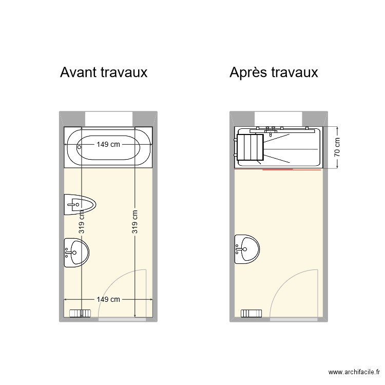 HERTWIG Sdb. Plan de 2 pièces et 10 m2