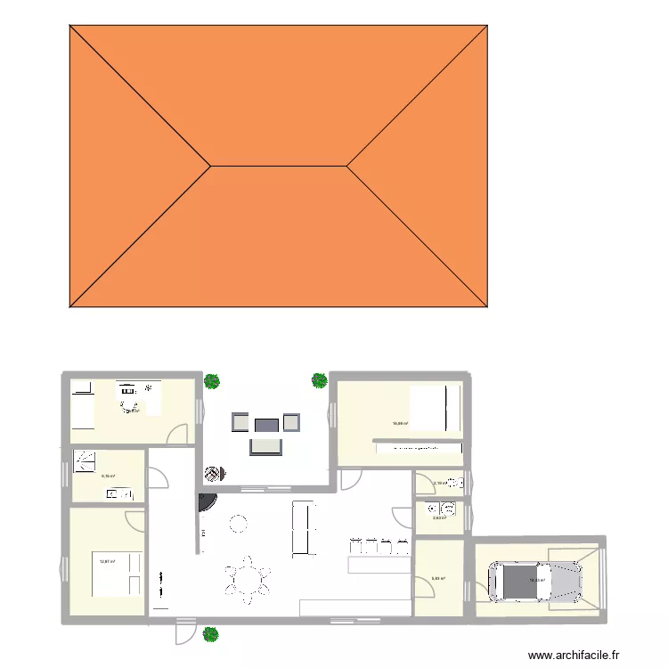 projet micon1. Plan de 8 et 74 m² projet micon1. Plan de 8 et 74 m²
