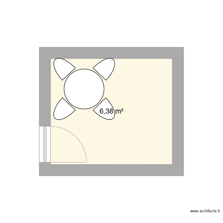 salle à manger. Plan de 1 pièce et 6 m2