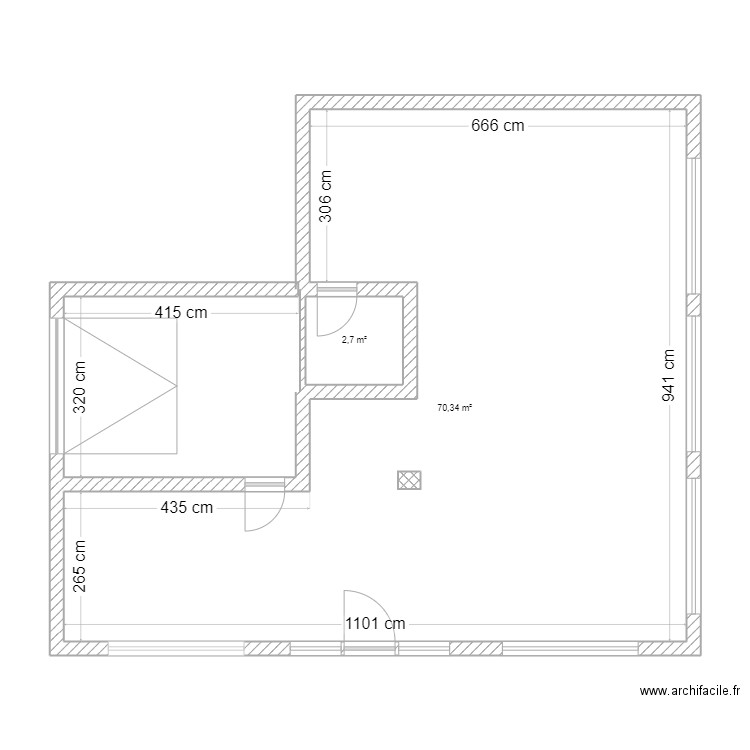Plan Bloch Design 69006. Plan de 2 pièces et 73 m2